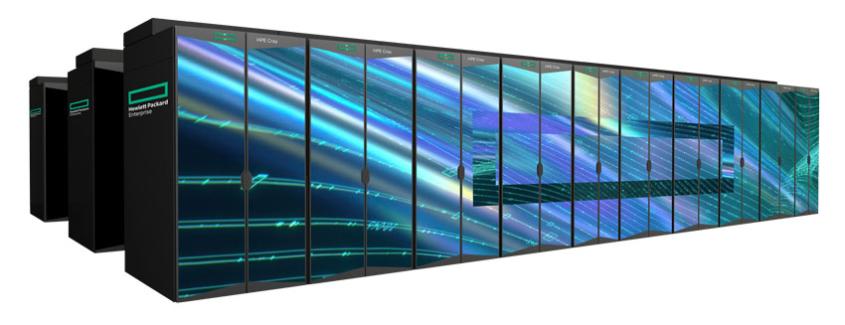A sktech image of an HPE Cray EX supercomputer. 