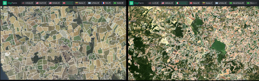 Field boundaries in Hamar Norway and in Central Italy. 