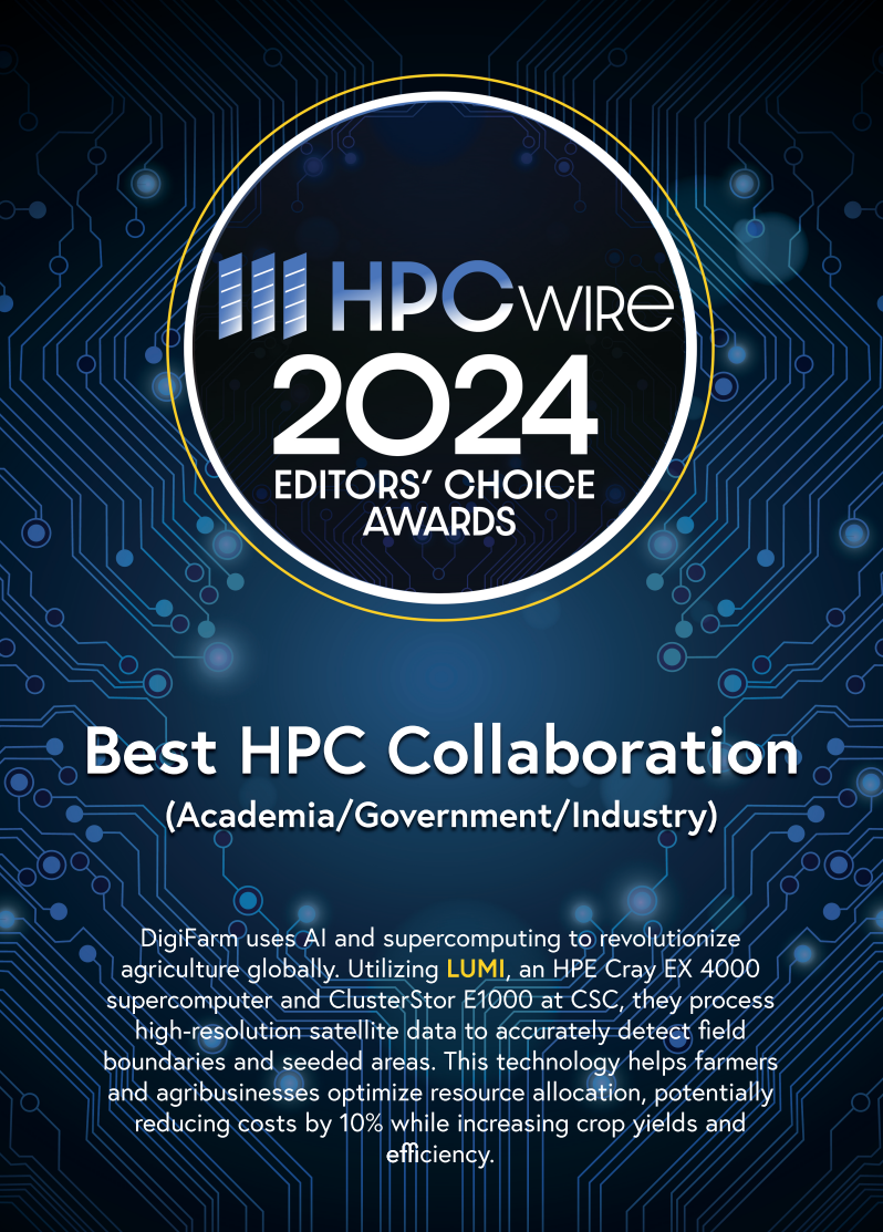 HPCWire 2024 editors choice awards winne plaque. 