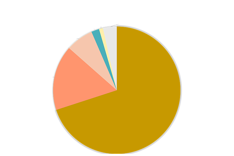 Cake diagram displaying storage users by field of science. 