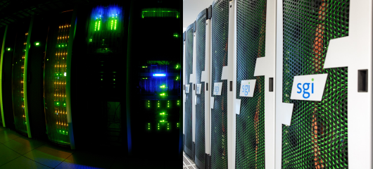 Iamge of supercomputers Vilje and Stallo.