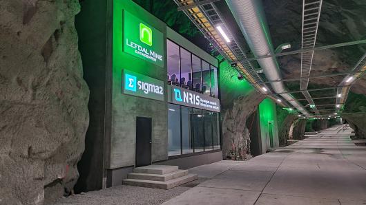 The Sigma2/NRIS building inside Lefdal Mine Datacenter. 